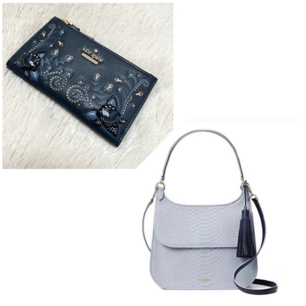 KATE SPADE Clinton Street Python Shoulder Bag with RARE wallet